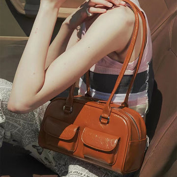 Oil Wax Leather Double Bag – Retro & Versatile