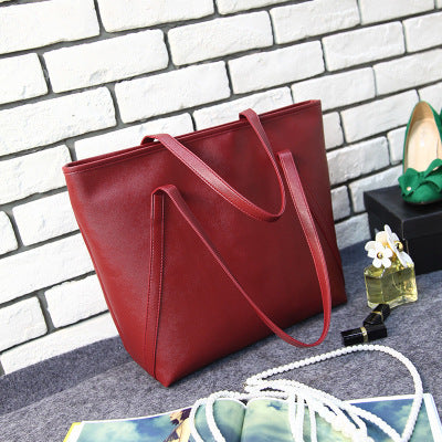 Elegant Burgundy Leather Tote Bag