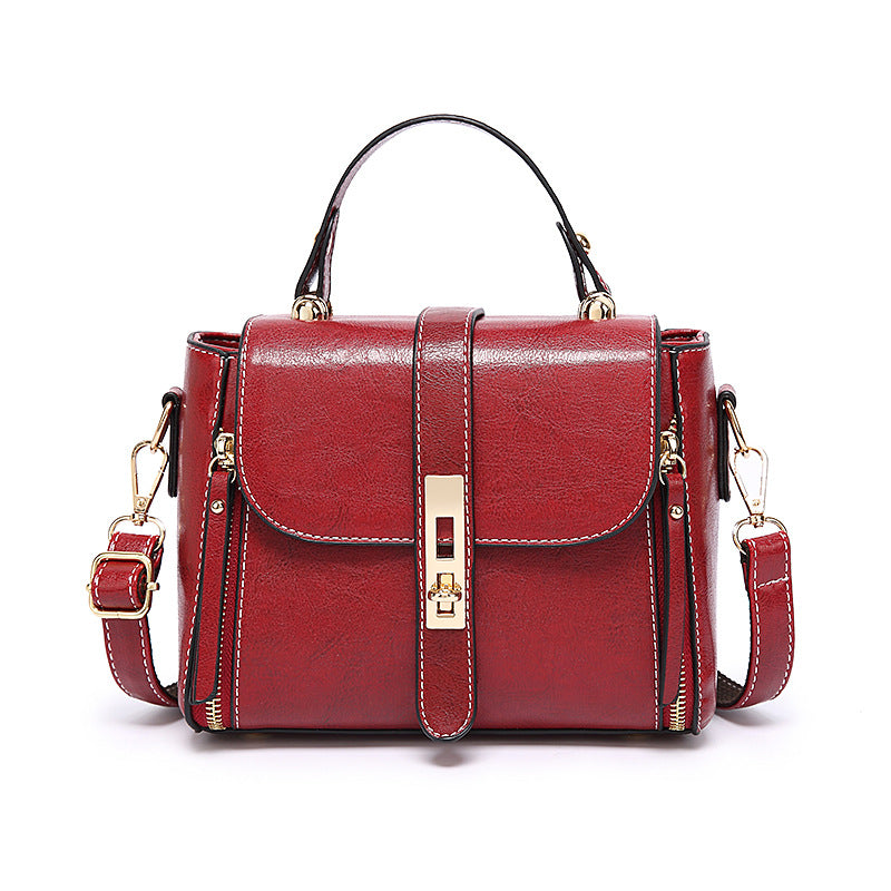 Retro Oil Wax Leather Women's Shoulder Bag