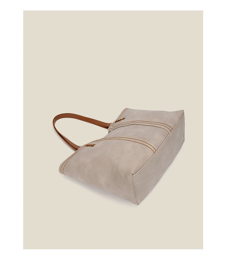 2025 Spring Vintage Faux Leather Tote Bag