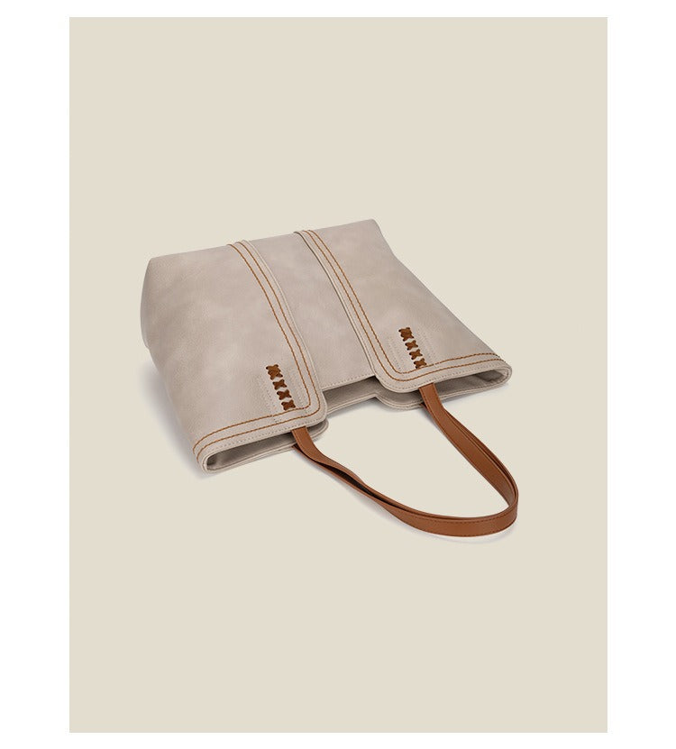 2025 Spring Vintage Faux Leather Tote Bag