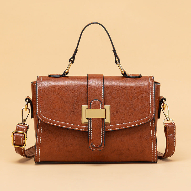 Retro Oil Wax Leather Bag – Chic & Spacious