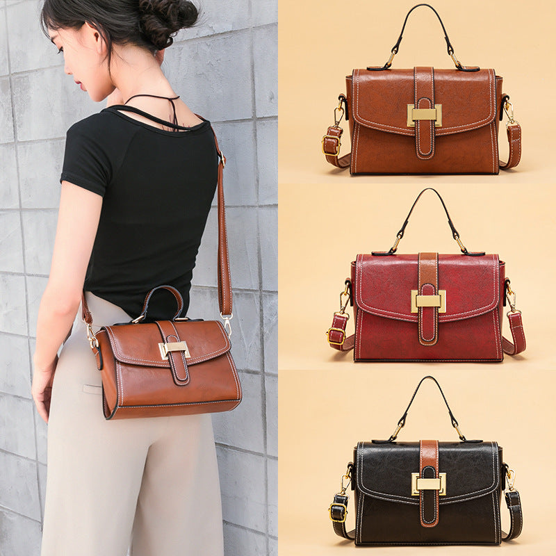 Retro Oil Wax Leather Bag – Chic & Spacious