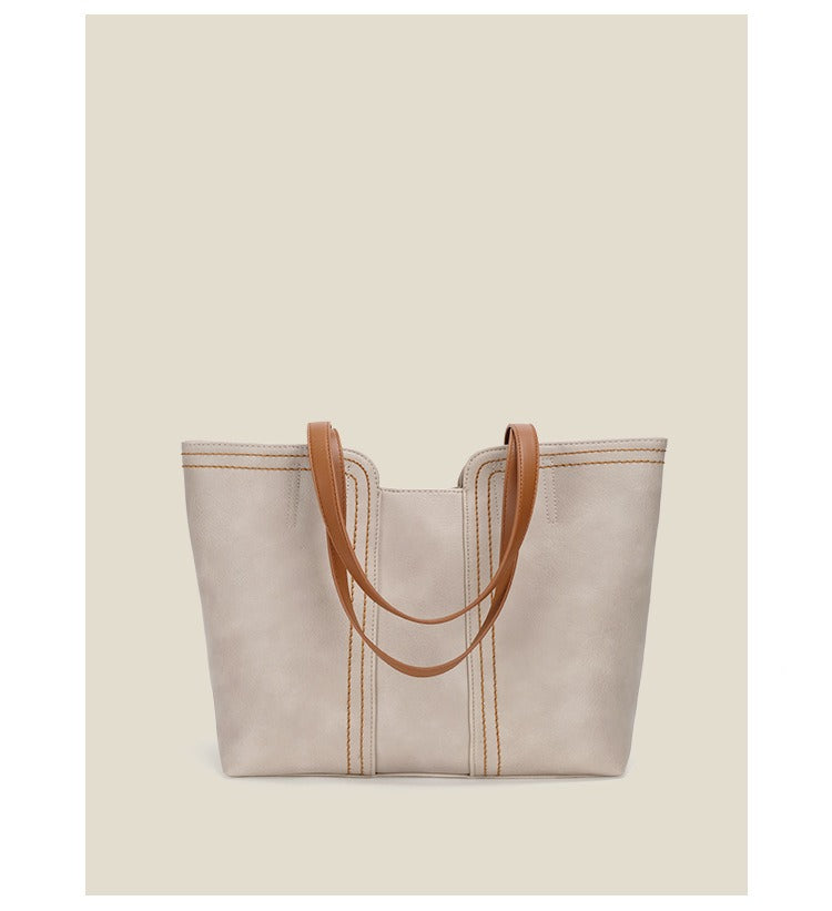 2025 Spring Vintage Faux Leather Tote Bag