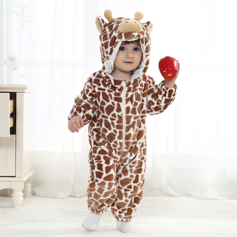 Qile Rabbit autumn new baby outing clothes wholesale flannel three-dimensional shape one-piece Romper Total link