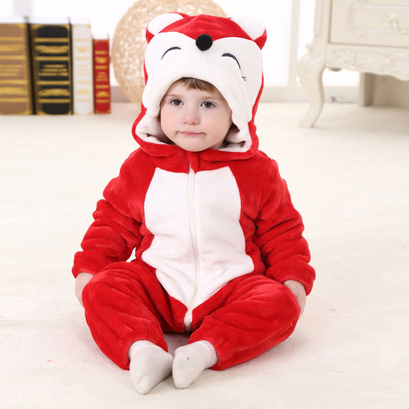 Qile Rabbit autumn new baby outing clothes wholesale flannel three-dimensional shape one-piece Romper Total link