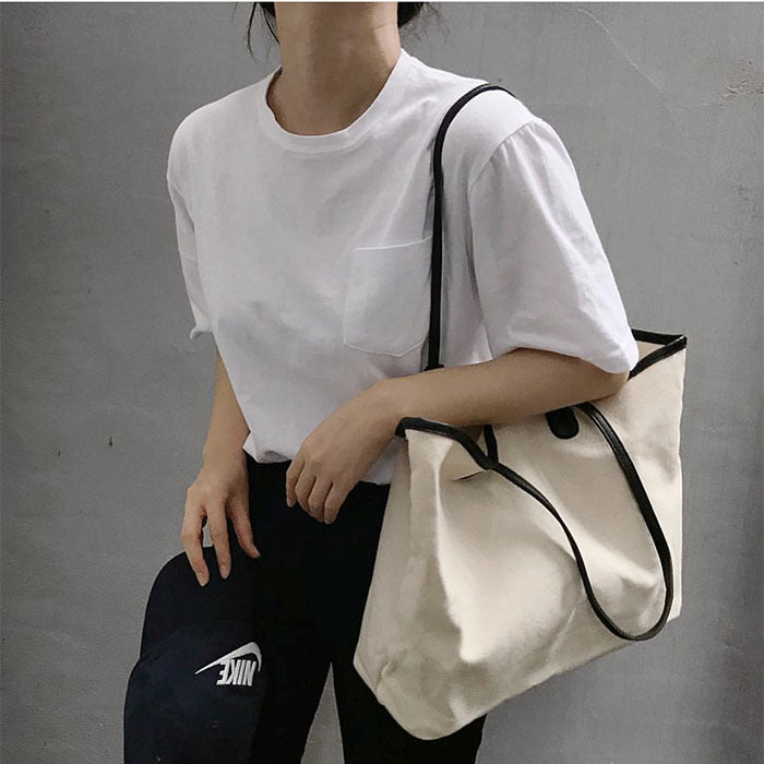 Chic Korean-Style Canvas Bag – Elegant, Spacious & Everyday Ready