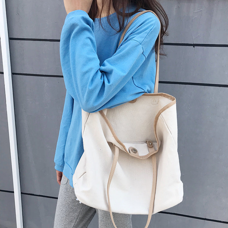 Chic Korean-Style Canvas Bag – Elegant, Spacious & Everyday Ready