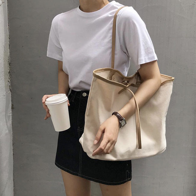 Chic Korean-Style Canvas Bag – Elegant, Spacious & Everyday Ready