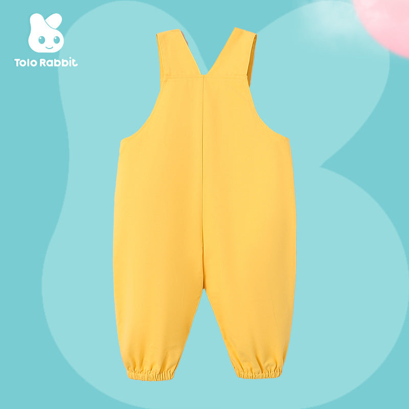 Qile Rabbit Autumn New Infant and Toddler Comfortable Styling Strap Romper Small Yellow Duck Strap Romper