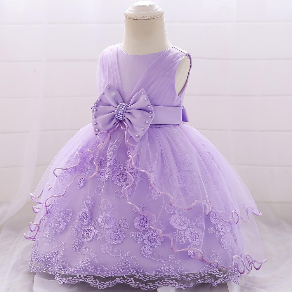 New infant girl princess puffy dress dress mesh flower girl birthday dress baby dress