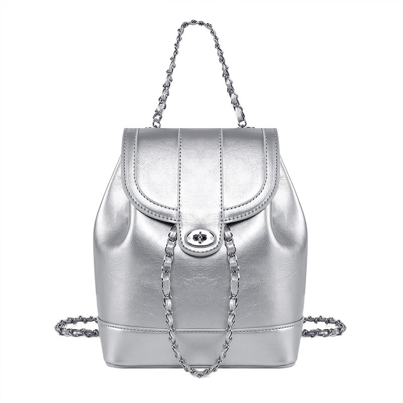 Women's Fashionable Rhombus Chain Backpack