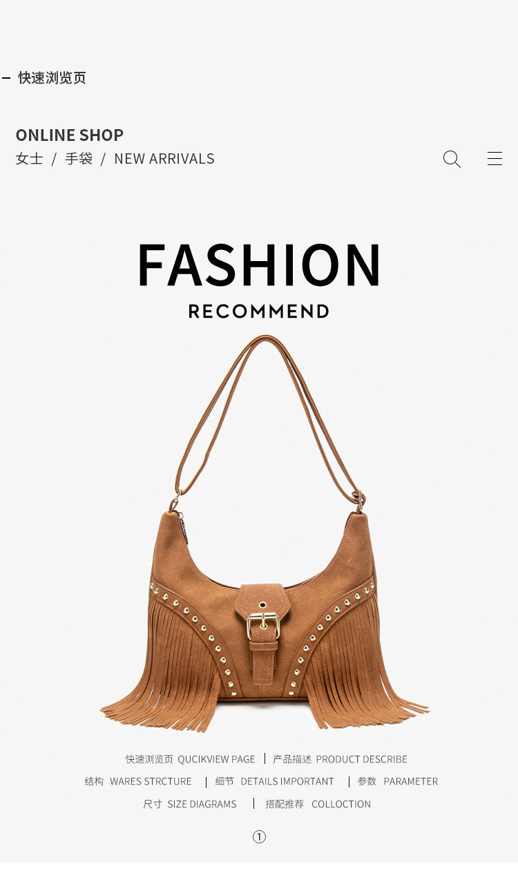 2025 autumn new cross-border simple large-capacity willow tote messenger bag fashionable retro underarm women's bag tide