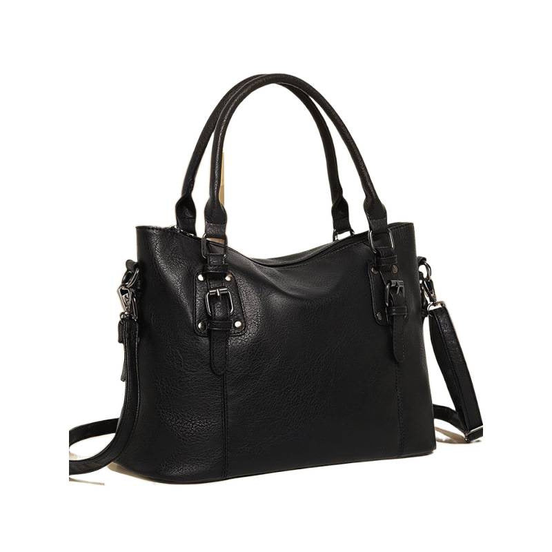 Foreign trade cross-border Europe, America, autumn and winter fashion trends, portable tote soft leather large-capacity texture retro simple shoulder bag