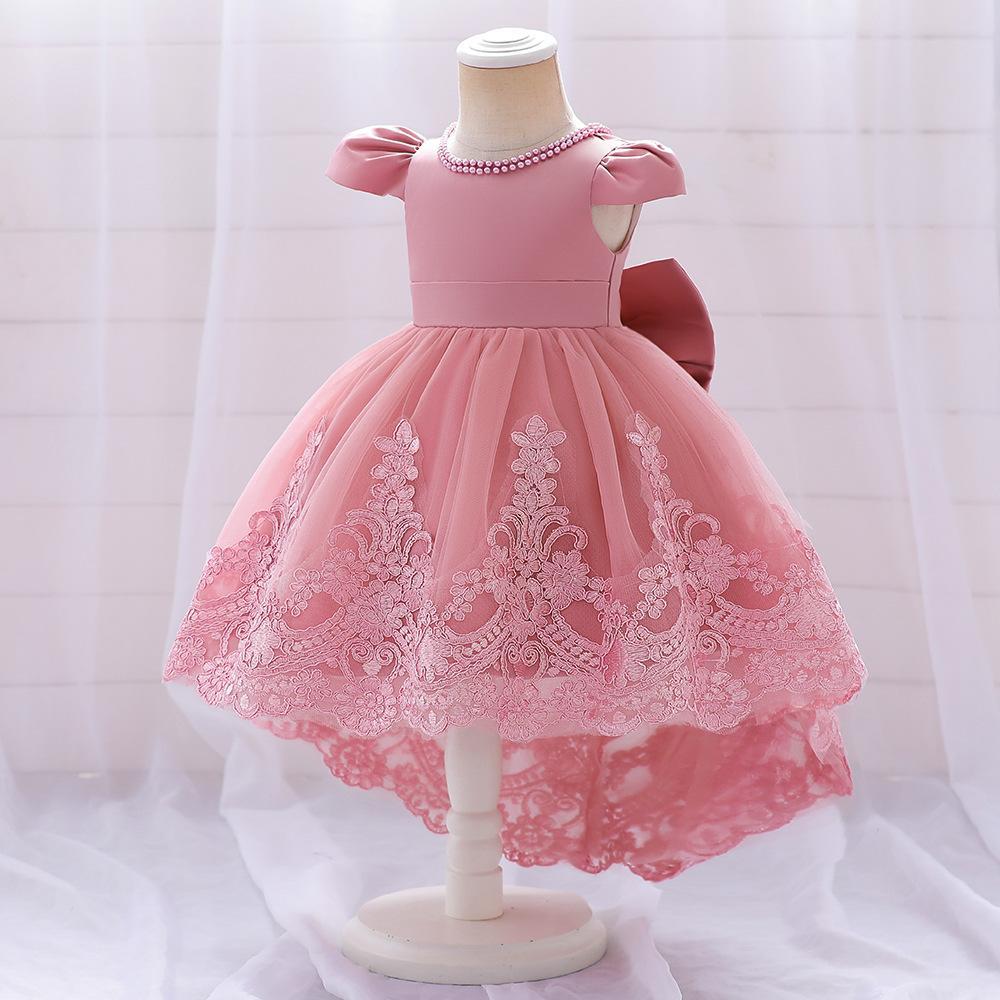 Princess new girls dress trailing puffy gauze skirt children's stage catwalk performance dress birthday banquet gift