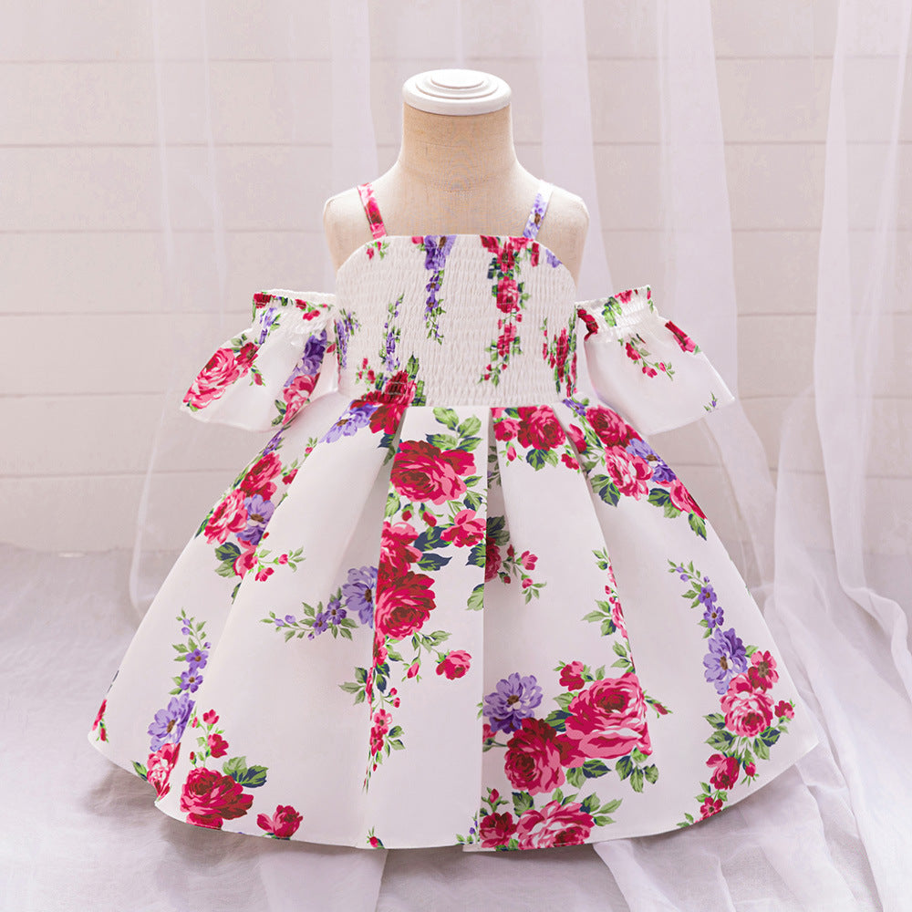 AliExpress Baby Year Old Flower Girl Dress Infant Suspender Wedding Dress Dress Girl Baby Hundred Days Capture Week Dress