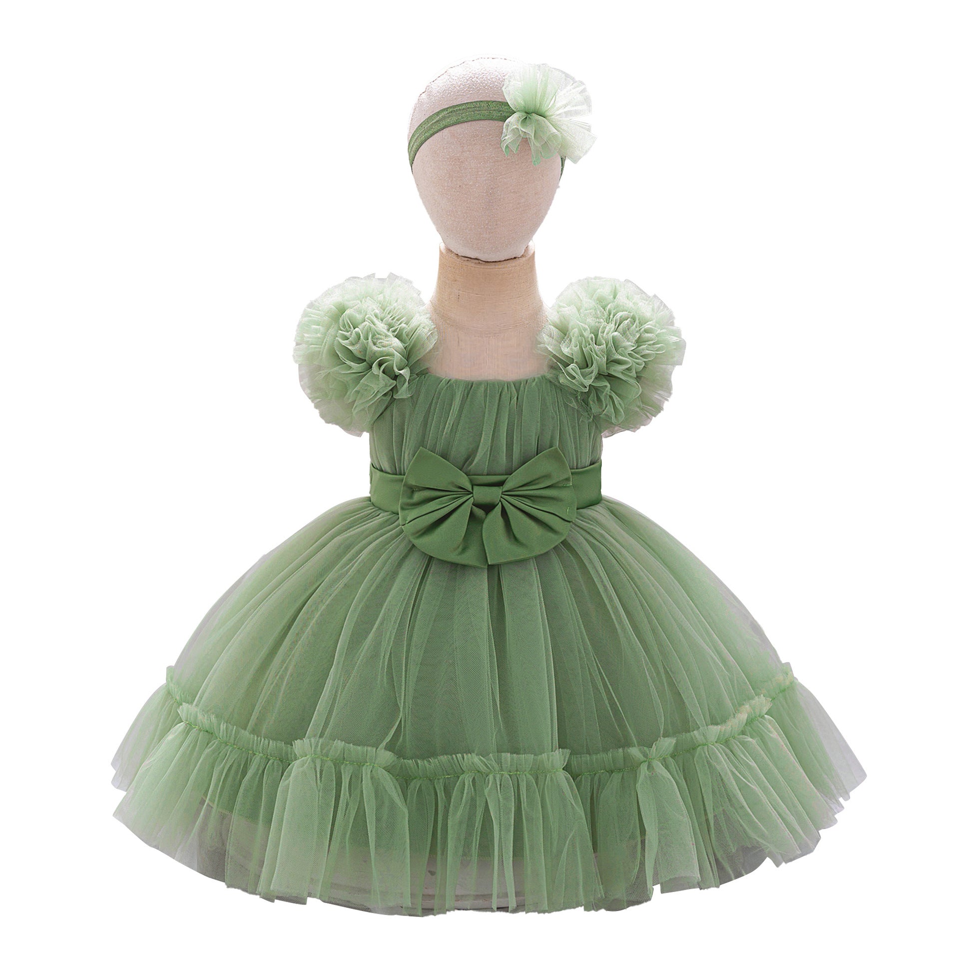 European and American infant dresses, princess dresses, baby year-old scratching pleated mesh, fluffy dress dresses, children's 100-day wash dresses