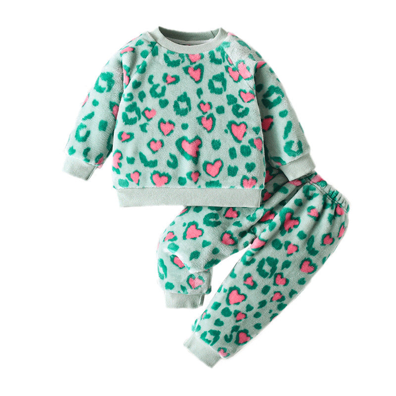 Autumn new baby flannel long-sleeved styling set monster styling with three-dimensional tail two-piece set