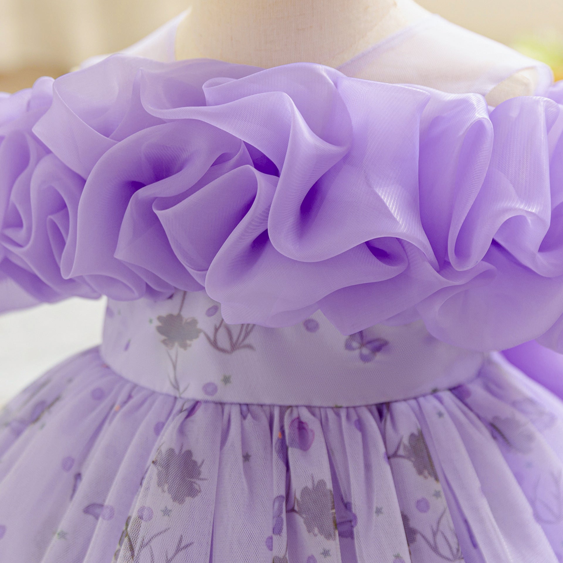 Girls Dress Little Girl Flower Fairy Fluffy Princess Dress Children's Host Piano Performance Costume