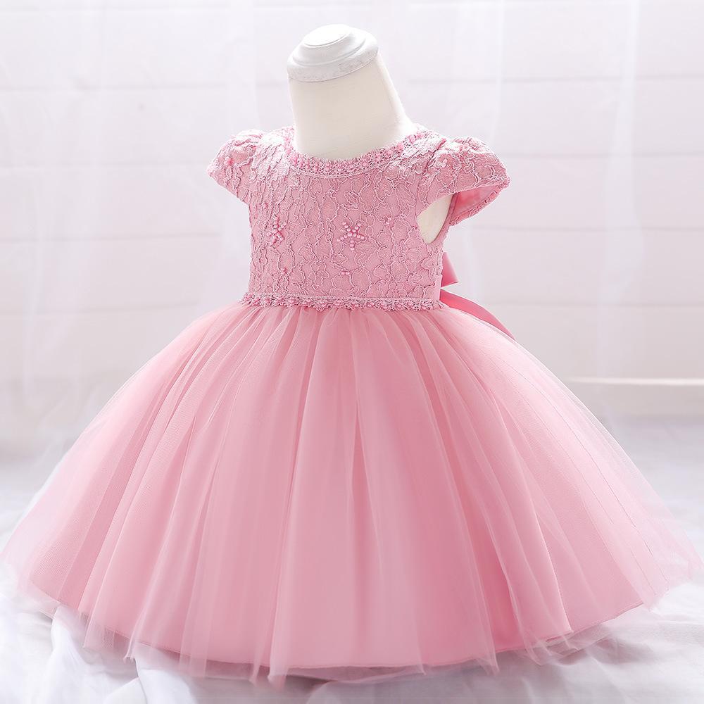 Foreign Trade Infant Dress Girls Lace Mesh Princess Fluffy Dress Baby Birthday European and American Style