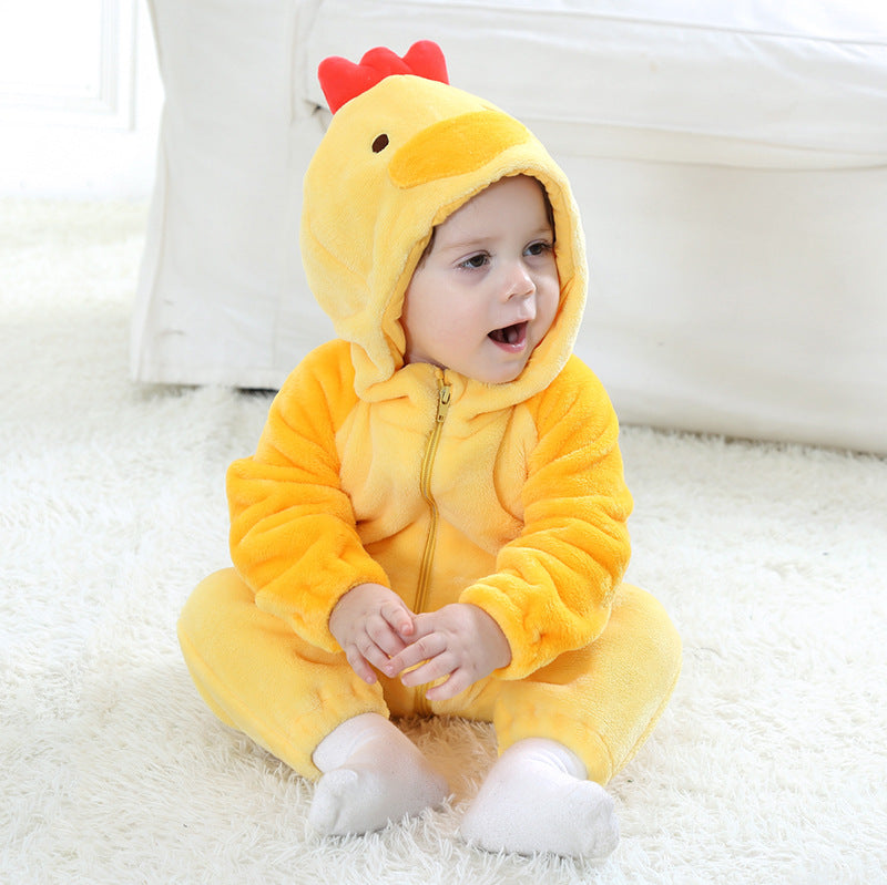 Qile Rabbit autumn new baby outing clothes wholesale flannel three-dimensional shape one-piece Romper Total link