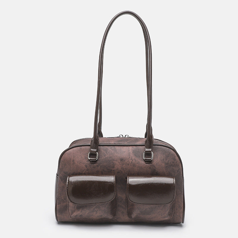 Oil Wax Leather Double Bag – Retro & Versatile