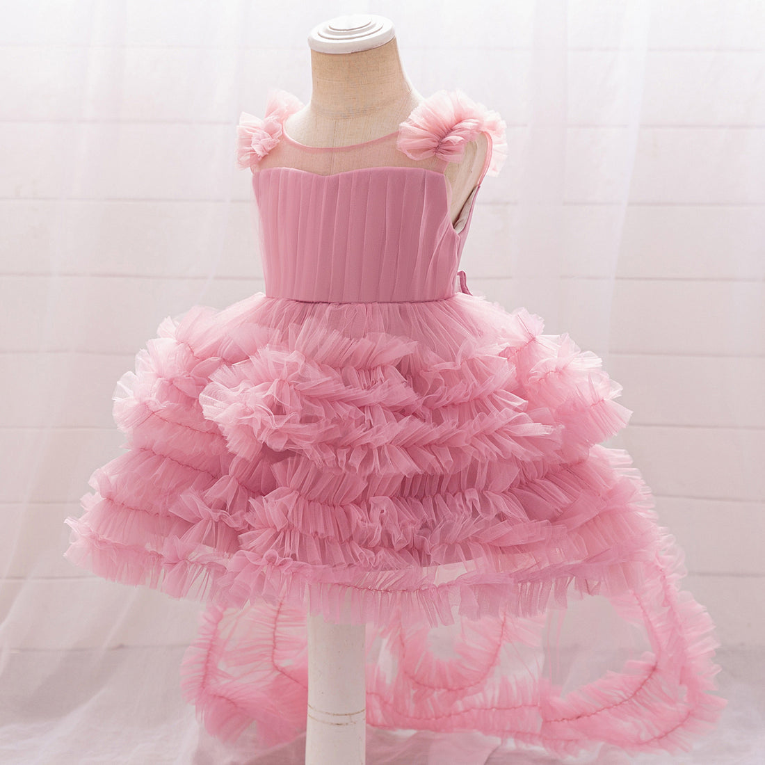 Girls dress fluffy trailing cake dress flower girl wedding little girl birthday dress dress children princess dress