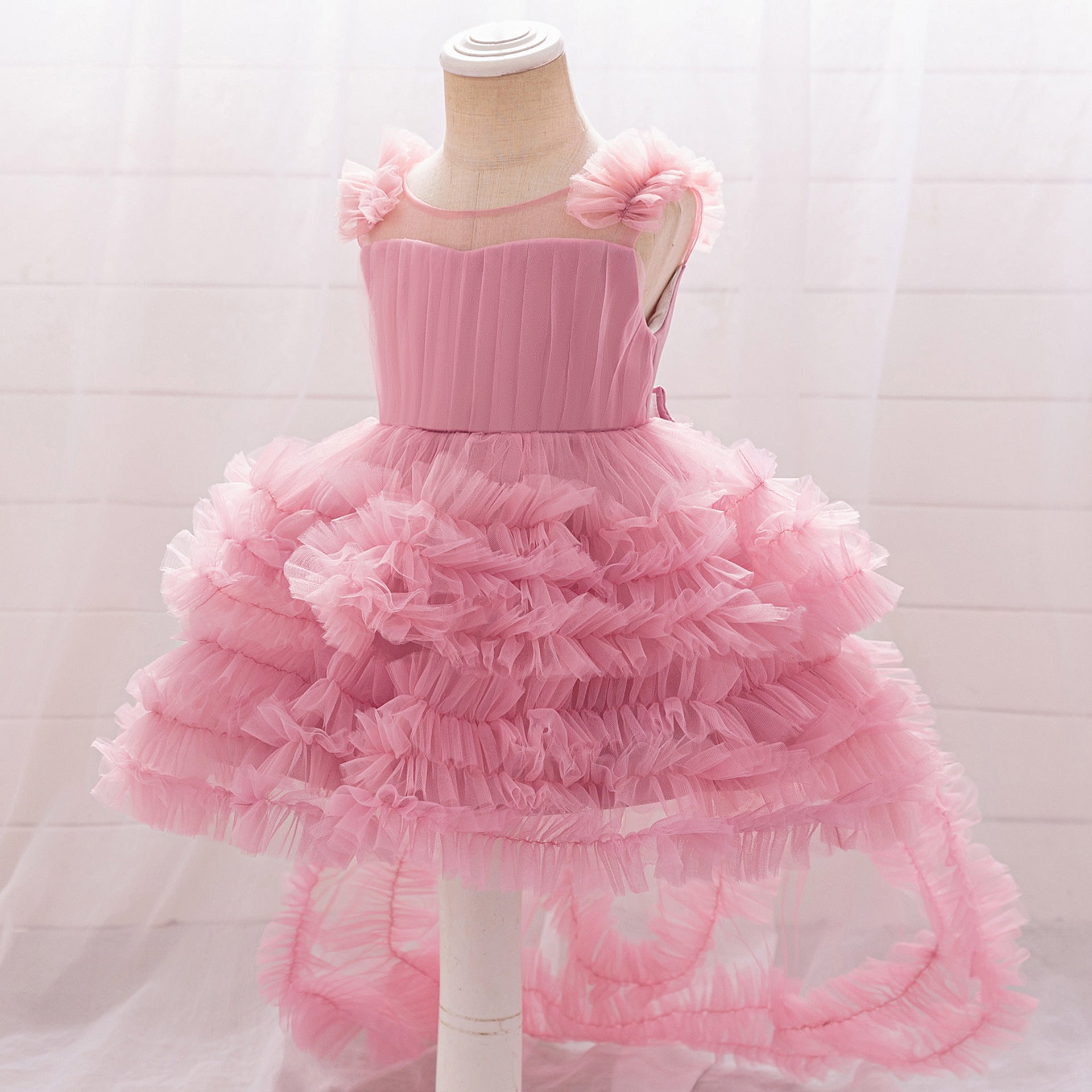 Girls dress fluffy trailing cake dress flower girl wedding little girl birthday dress dress children princess dress