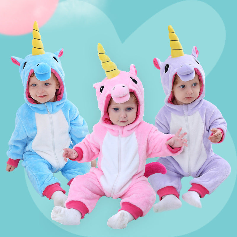 Baby clothes 2019 spring new pony unicorn shape single-layer yellow clothes Qile rabbit children's clothing total link