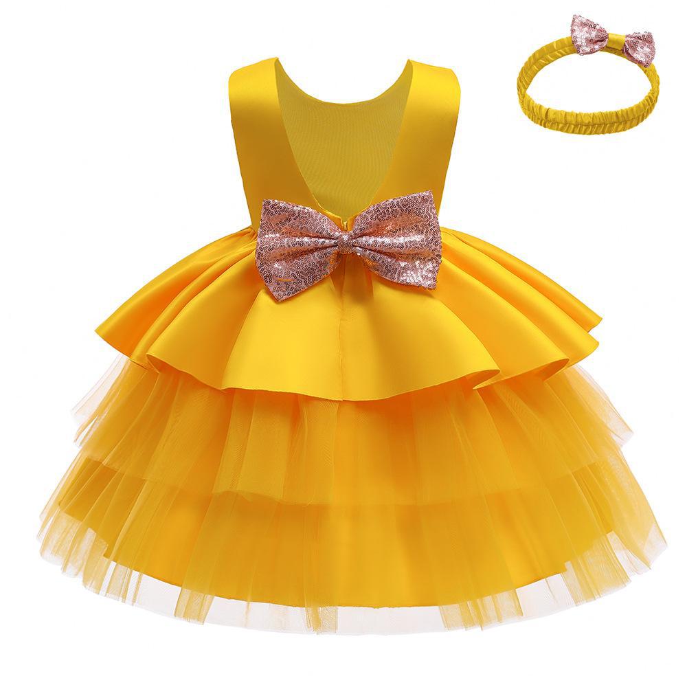 2023 Amazon Sources Children's Dress Princess Dress Girls Baby Fluffy Cake Dress Big Children's Birthday Dress
