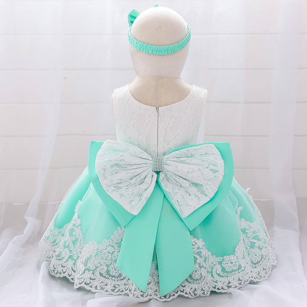 Amazon baby full moon dress children's dress princess lace bow baby dress lace