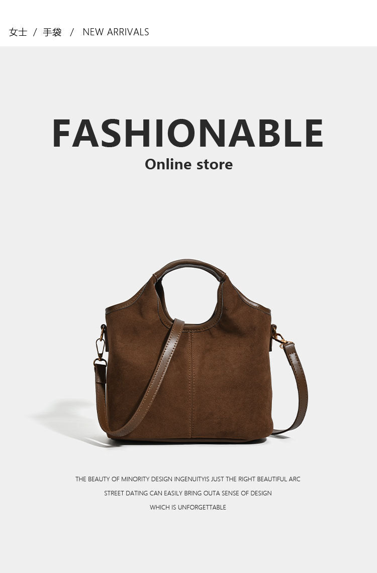 Cross-border niche design matte handbag women's bag 2025 new high-end shoulder bag tote bag casual messenger