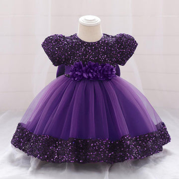 Foreign trade new baby girl dress, sequined tutu dress, female treasure mesh party catwalk dress, birthday banquet dress