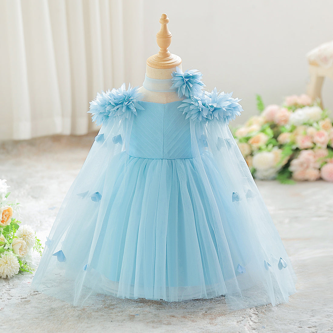 Cross-border children's dress flower girl wedding dress piano performance dress little girl host dress factory direct sales