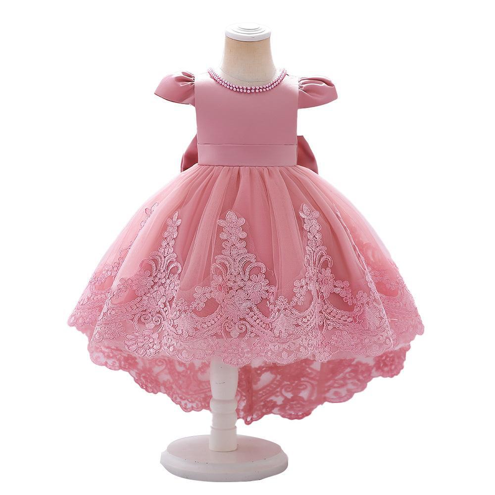 Princess new girls dress trailing puffy gauze skirt children's stage catwalk performance dress birthday banquet gift