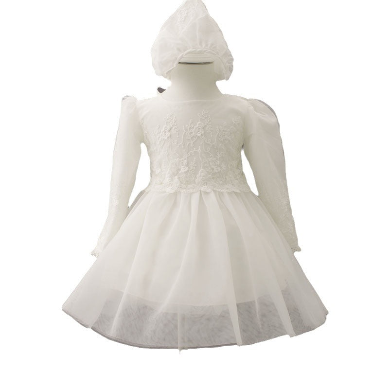Long Sleeve Solid Color Embroidered Princess Dress