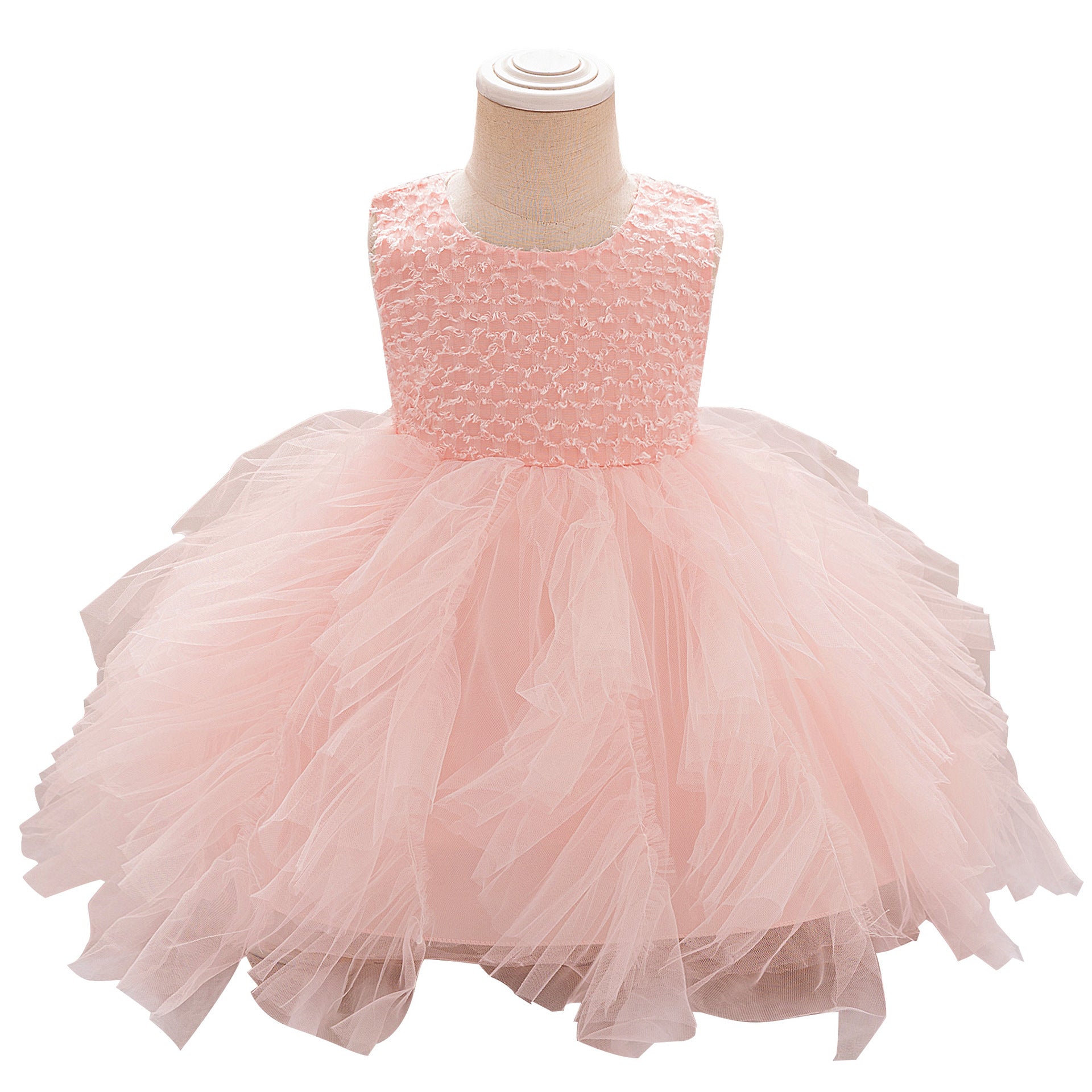 2025 new children's princess dress girls dress mesh fringed dress infant first birthday dress
