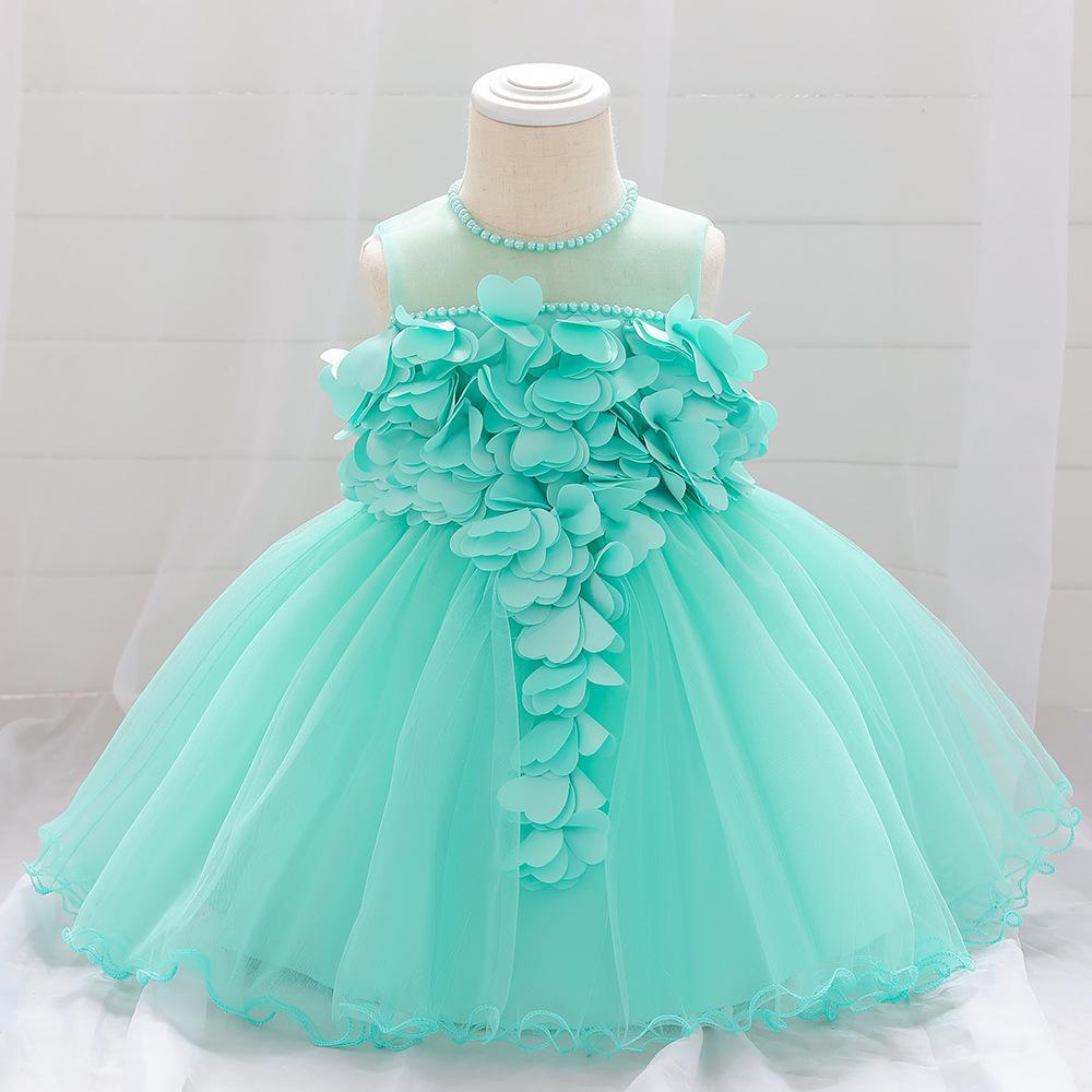 Girl baby dress baby full moon wash dress petal princess sweet baby birthday photography dress kids dress