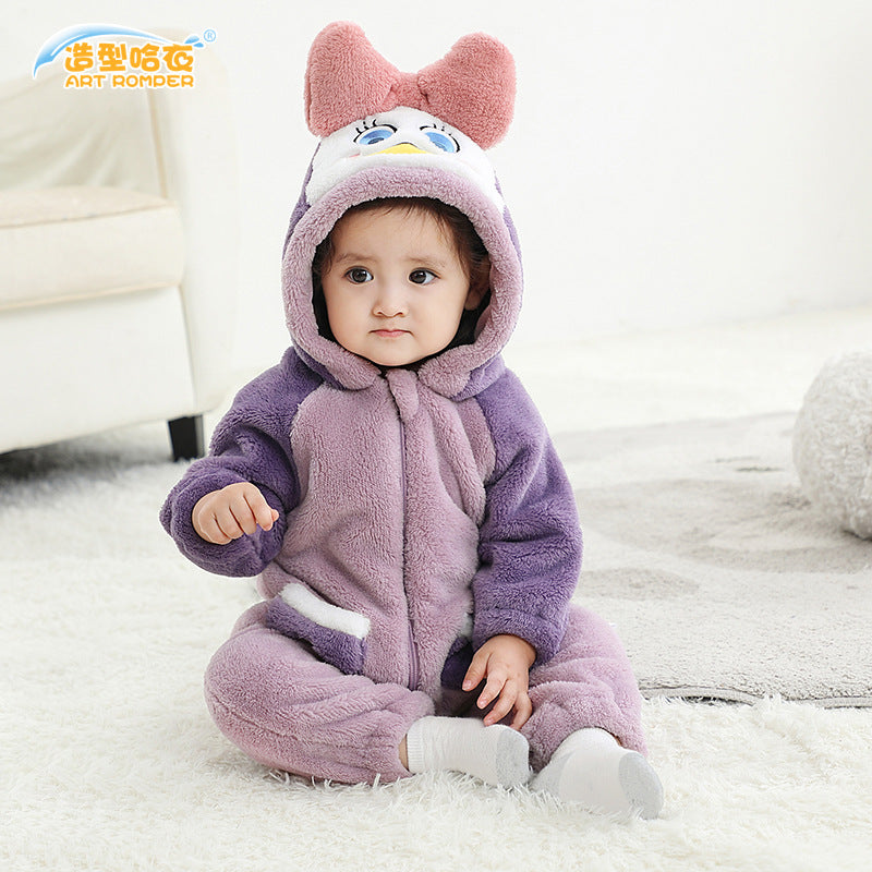 Spring and Autumn New Boys and Girls Children's Clothing Animal Cartoon Loose Romper Jumpsuit Going Out Climbing Clothing