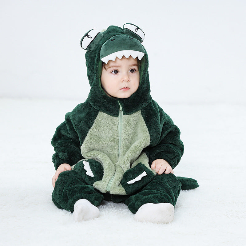 Autumn new 0-3 year old baby single-layer cartoon-shaped one-piece Romper, little monster-shaped one-piece Romper