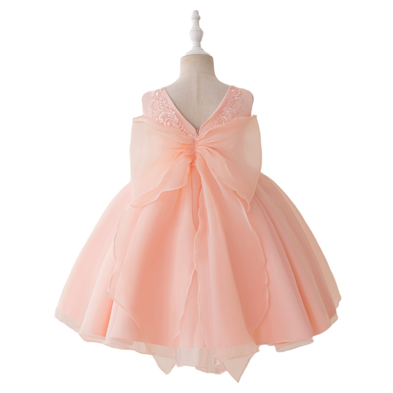 Baby One Year Dress Little Girl Flower Girl Wedding Fluffy Gauze Dress Children's Foreign Style Dress Birthday Party Princess Dress