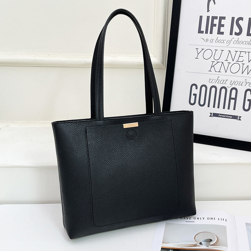 Large capacity bag women 2025 summer and autumn simple mother middle-aged new trendy commuter tote bag versatile shoulder bag