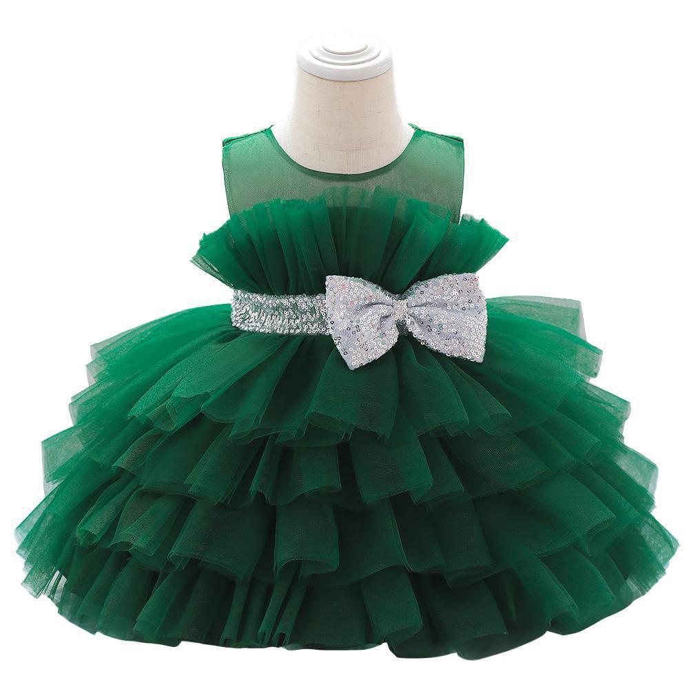 2023 new girls dress skirt cute bow strap mesh tutu summer baby girl birthday dress