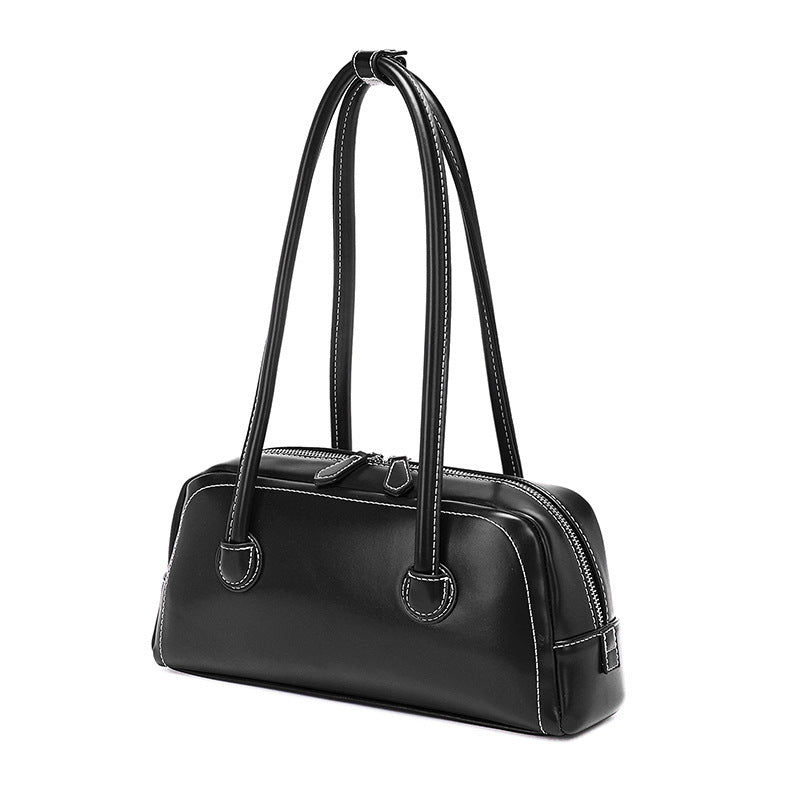 2025 new niche design French bowling tote bag versatile simple large capacity portable shoulder armpit bag