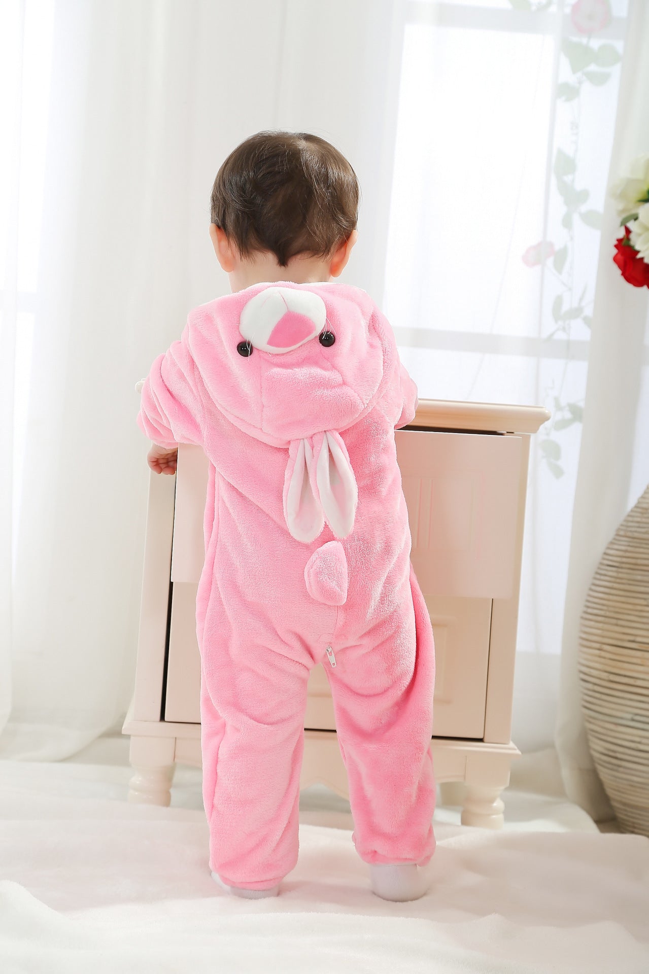 Qile Rabbit autumn new baby outing clothes wholesale flannel three-dimensional shape one-piece Romper Total link