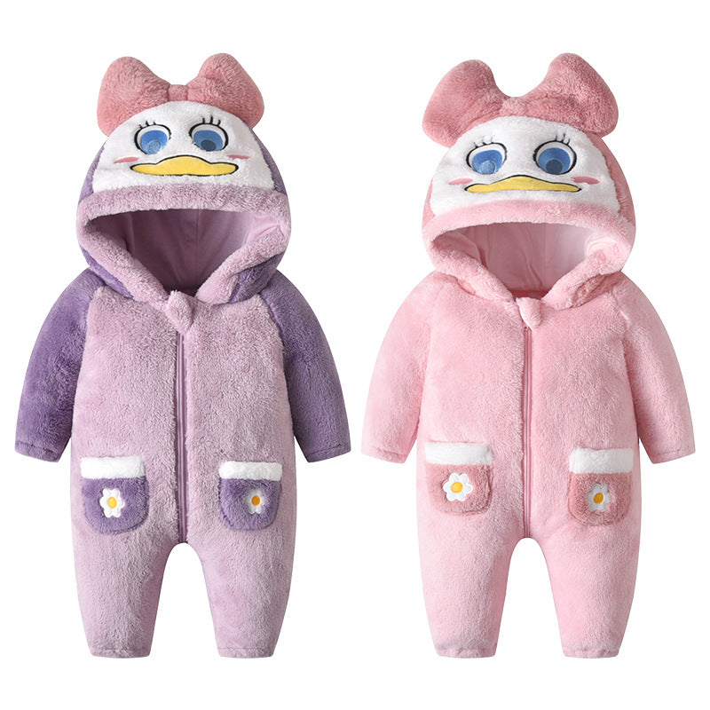 Spring and Autumn New Boys and Girls Children's Clothing Animal Cartoon Loose Romper Jumpsuit Going Out Climbing Clothing