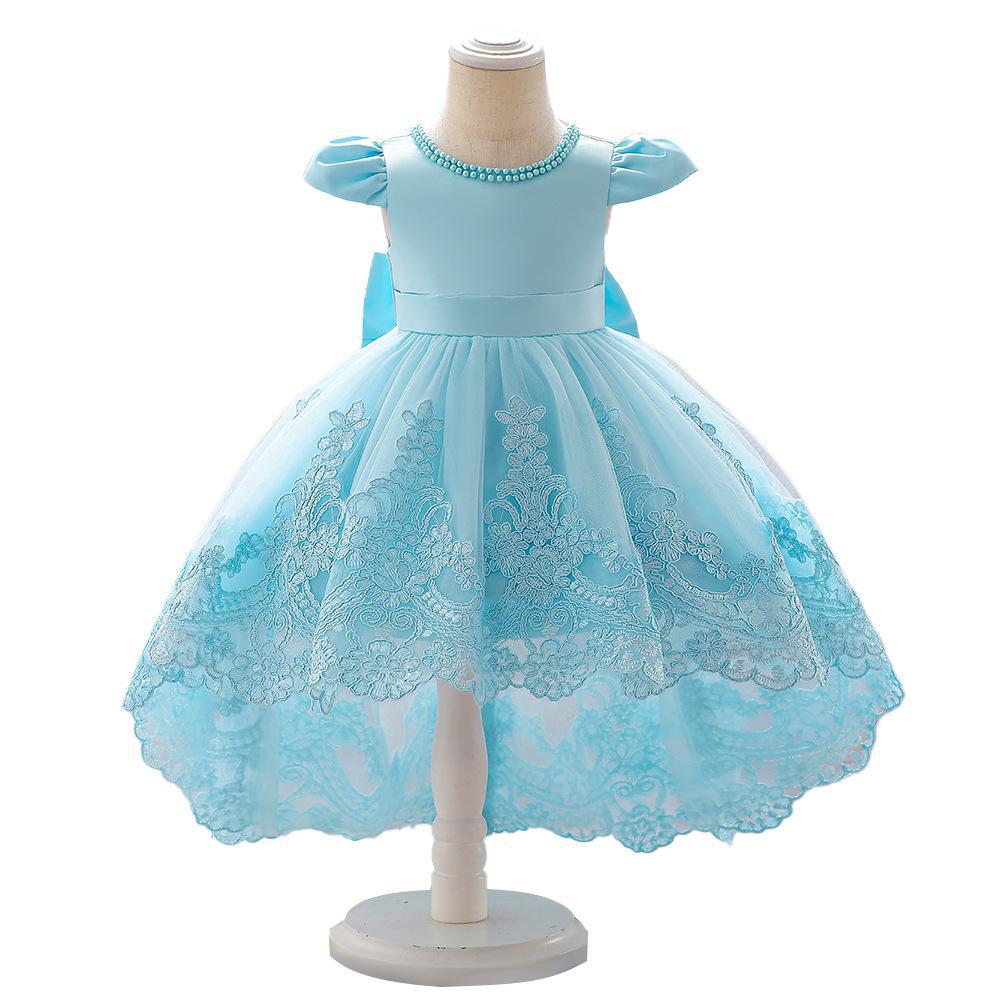 Princess new girls dress trailing puffy gauze skirt children's stage catwalk performance dress birthday banquet gift
