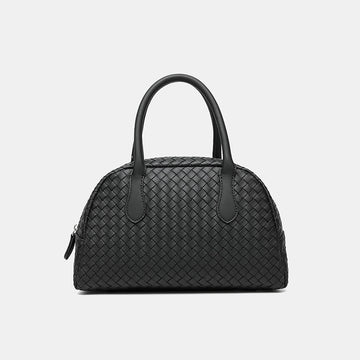 2025 European and American retro pu woven Boston bags niche autumn and winter handbags women's fashion light luxury pillow bags