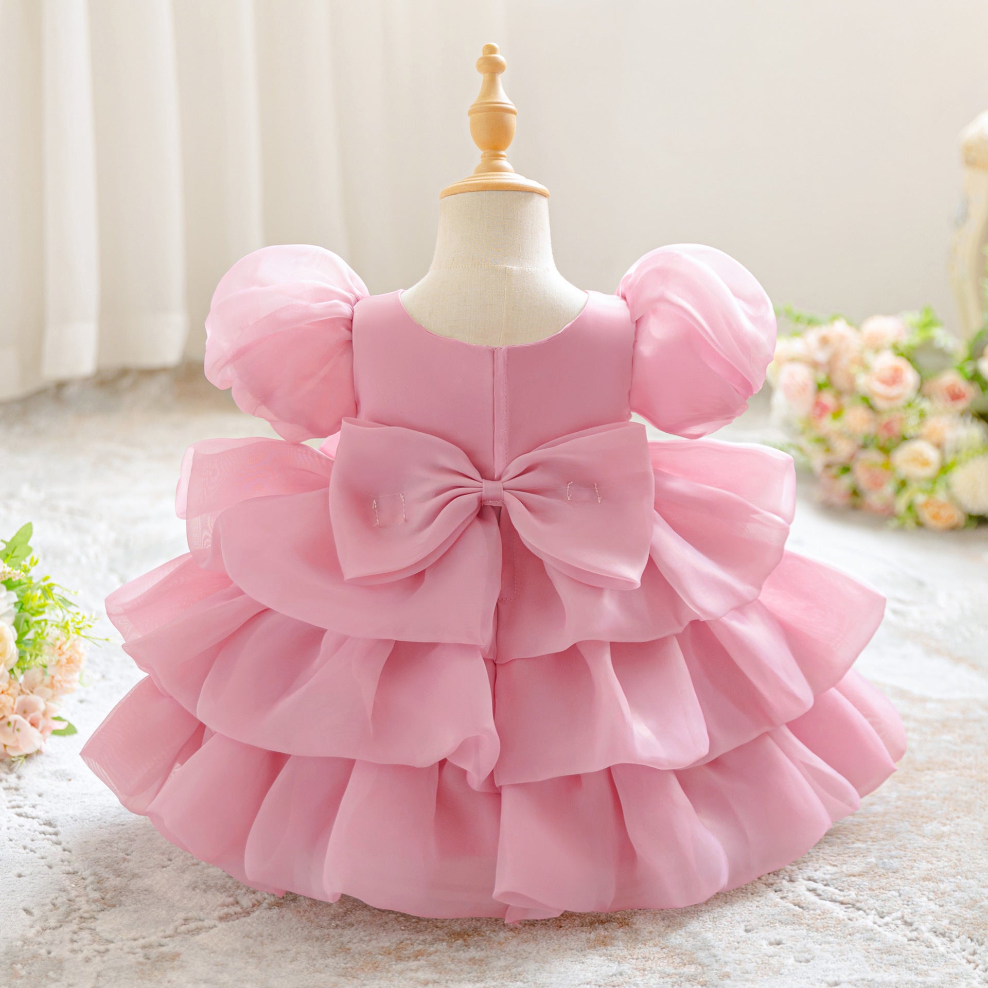 European, American Amazon Girls' Year Dress Dress Baby Fluffy Cake Dress Children's Flower Princess Dress Banquet Dress