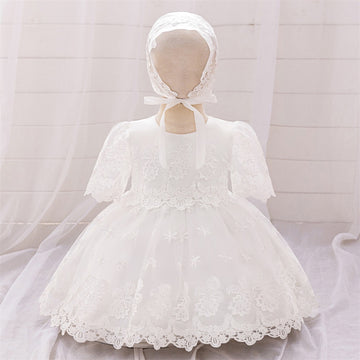 European and American new white wash dress full moon hundred days banquet with veil dress skirt baby white mesh wedding dress skirt